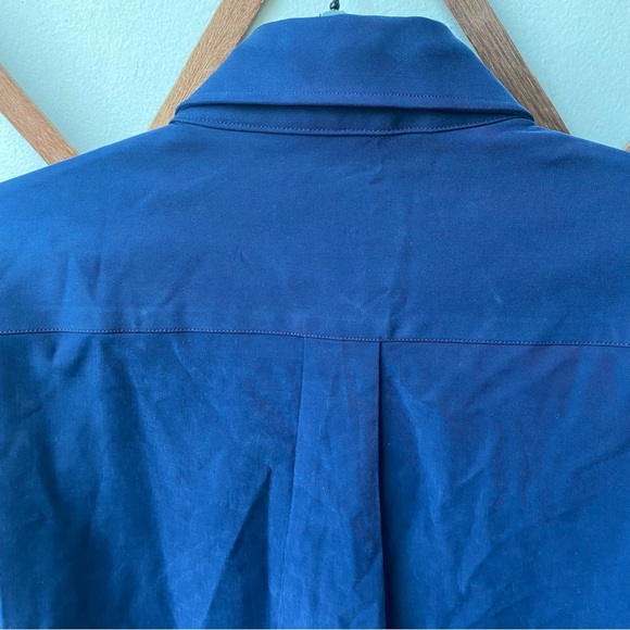 Microsuede Colorblock Oxford Button Down Shirt - Picture 9 of 15